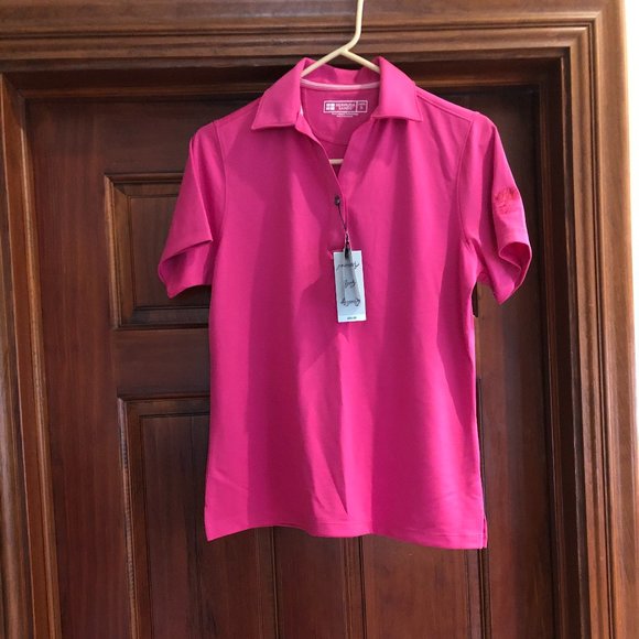 BERMUDA SANDS Women's Golf Shirt Size Small HT PINK Wick Away Technology - Picture 1 of 8